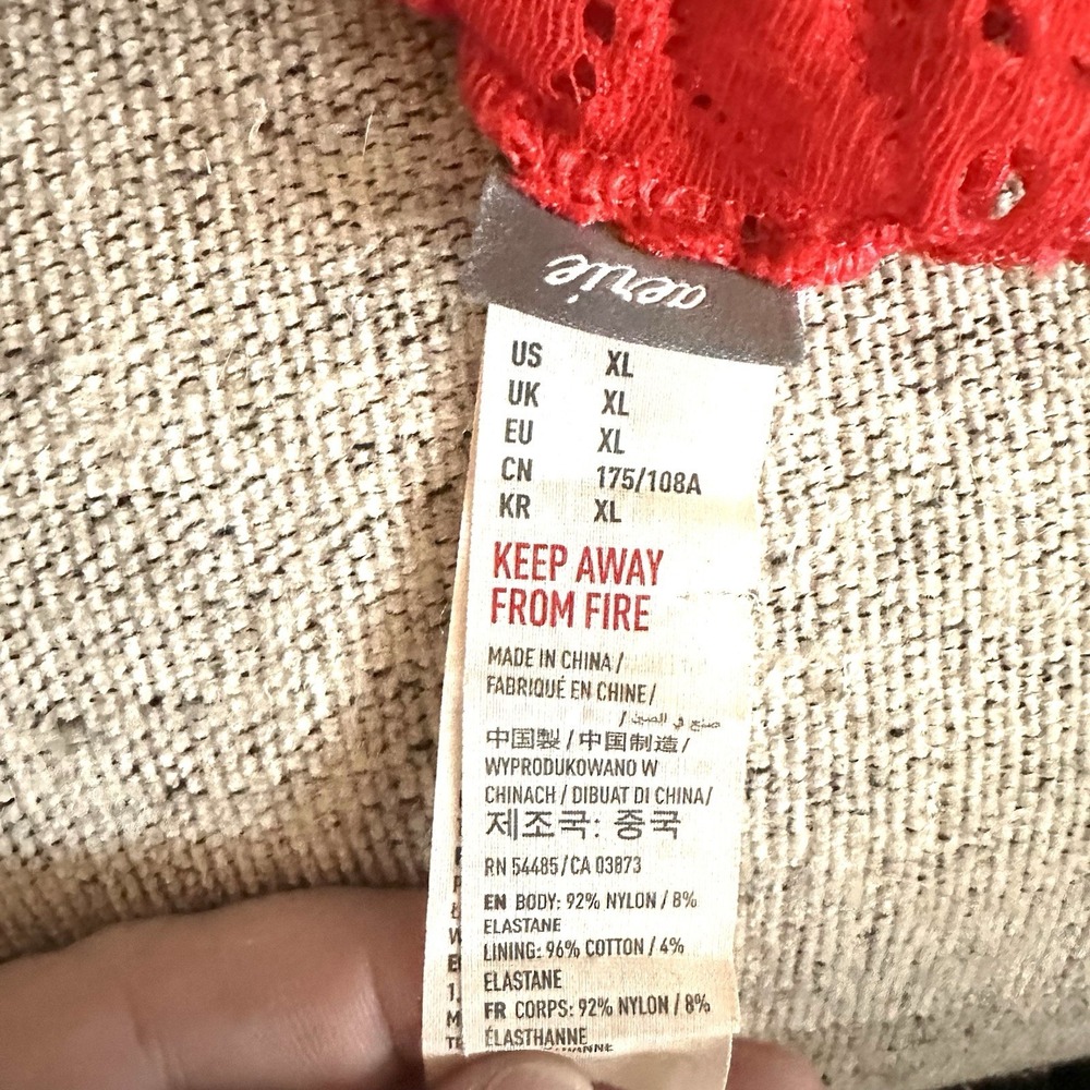 Aerie Racerback Eyelet Lace Bralette XL Red‎ Chilli Endless Lace - Picture 7 of 9